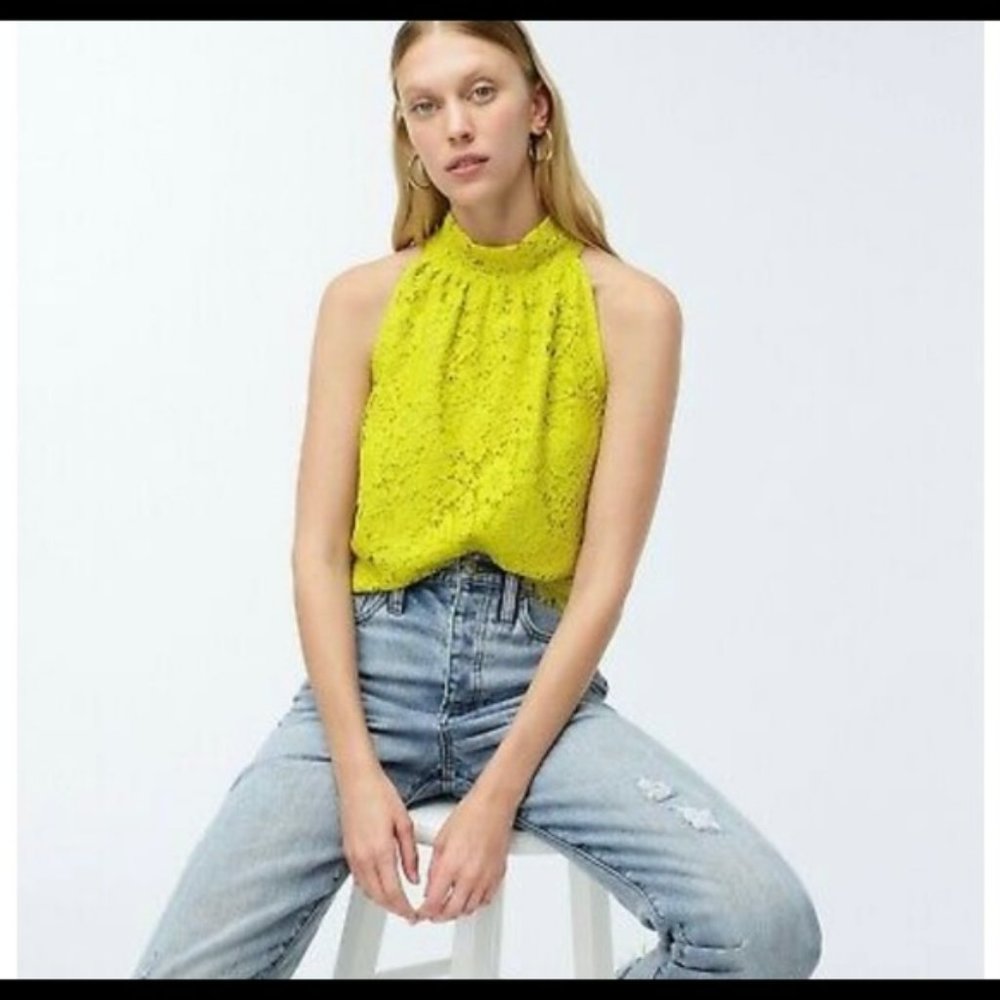 NWT J.Crew Neon Lace Tank